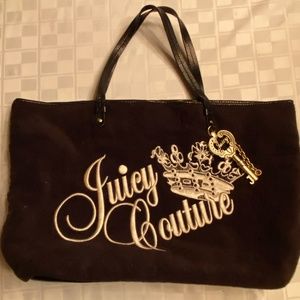 Juicy Couture Black Terry Tote with Key Charm